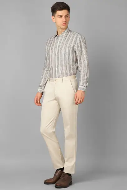 Louis Philippe - Tailored Fit Striped Linen Shirt